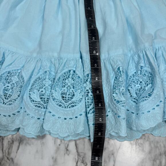Jose Varon Toddler Dress Size 2 Blue Eyelet Lace 2T Layered Ruffles - Picture 8 of 8